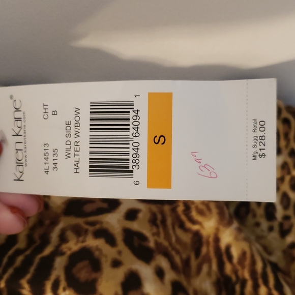 Karen Kane sleeveless blouse size S.  Animal leopard print. New with tags - Picture 6 of 7